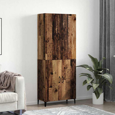 Highboard 2 Pcs 69.5 X 34 X 180 Cm Engineered Wood