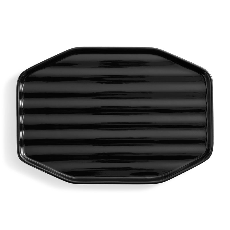 Vice Versa Decorative Tray, 1" H x 11" W x 8" D, Black