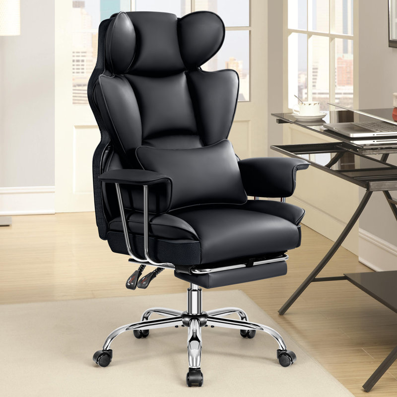 Faux Leather Executive Computer Chair, Black