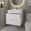 Meuble-lavabo flottant blanc à 1 tiroir avec évier de style intemporel avec rangement, profondeur de 17,3 po, hauteur de 20,5 po pour un panneau de particules plus fonctionnel et haut-2078061952