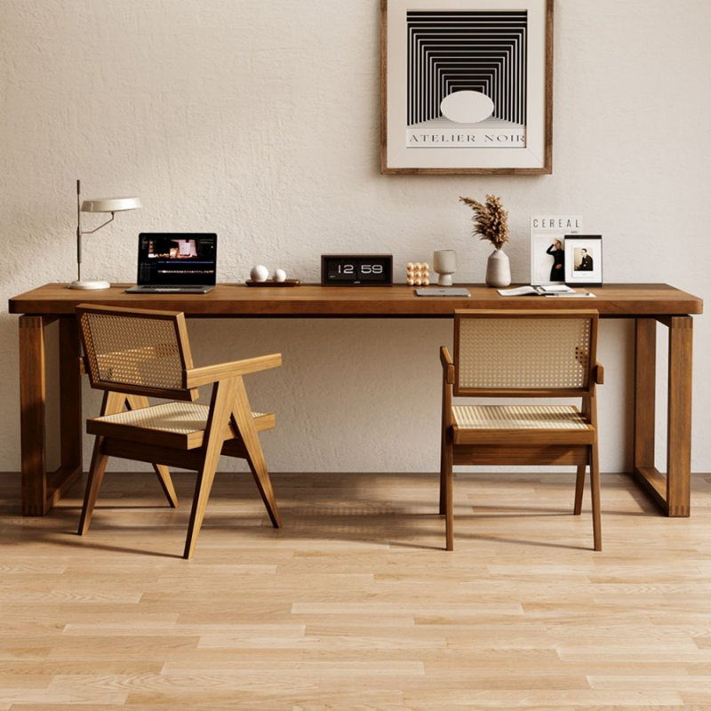 Bureau moderne et simple en bois massif, H 29,53 po x l 62,99 po x P 23,62 po