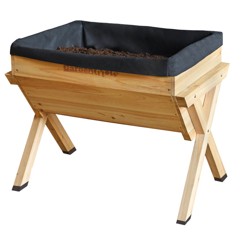 Buckmiller Wood Elevated Planter, Light Oak, 60cm H x 73cm W x 49cm D