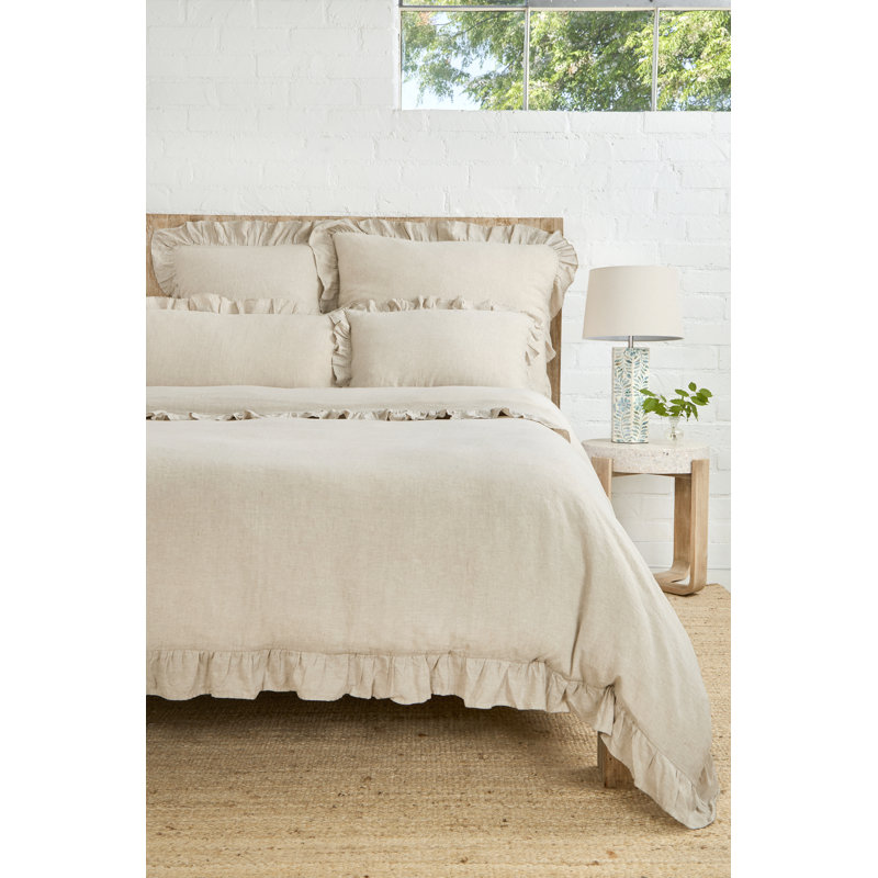 Charlie Linen Lumbar Pillow Cover & Insert, Flax