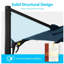 11 Ft Blue Round Cantilever Umbrella With 360 Rotation And Tilt For Patio Deck Use Solution - Dyed Canopy Water Repellency