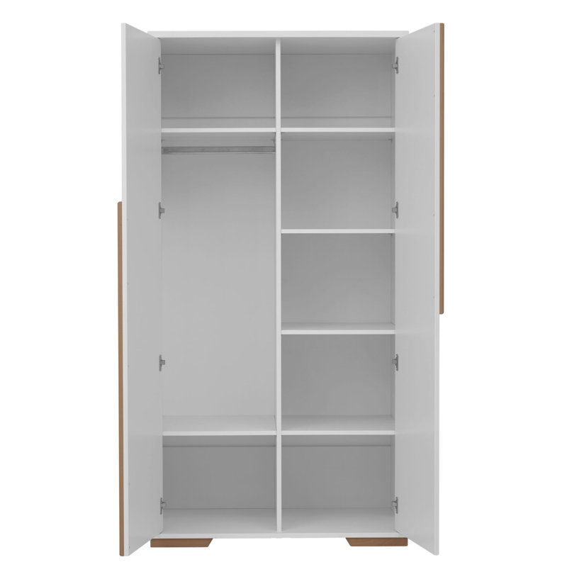 Gerke 2 Door Manufactured Wood Wardrobe, White
