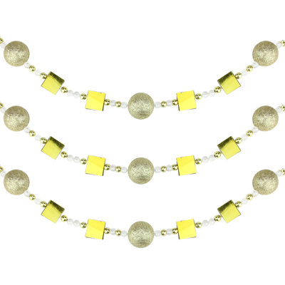 6' Glitter Beaded Artificial Christmas Garland - Unlit