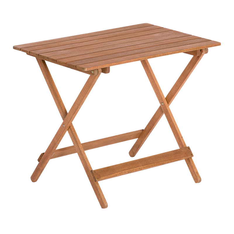 Aanisha Rectangular Eucalyptus Solid Wood Outdoor Side Table - 90 cm W 60 cm D