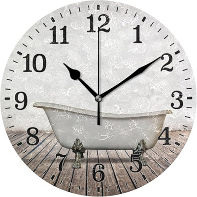 Horloge murale silencieuse pour salle de bain JUNZAN