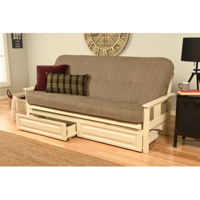 Stratford Full-Size Futon Frame Includes Storage Drawers and Mattress