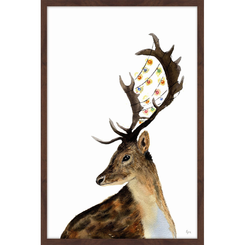 « lumineuse cerf », reproduction d’art encadrée, l 12 po x H 18 po x P 1,5 po