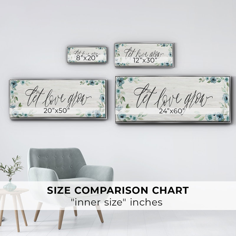 «Let Love Grown», toile encadrée, H 20 po x l 50 po
