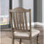 Chaises de salle à manger gris antique, 2 pièces, bois massif avec siège en tissu et pieds tournés, 2 pièces de mobilier transitionnel moderne Mid-Century, coussin