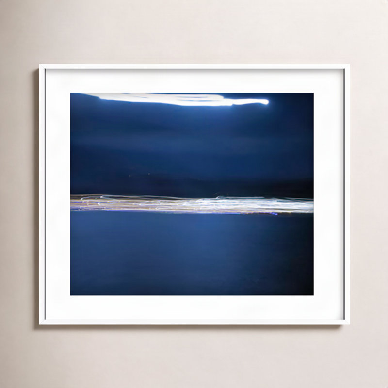 Electric Tartane 2 Print, 38" H x 57" W x 0.8" D, White Framed Paper, White