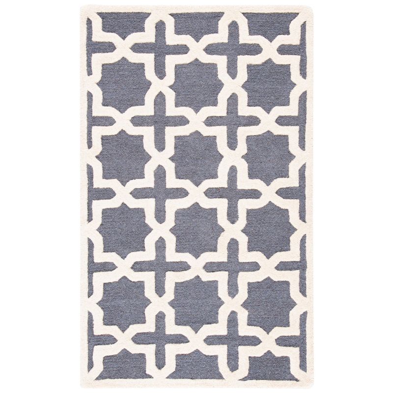 Igna Hand Tufted Wool Geometric Rug, Rectangle 3' x 5'