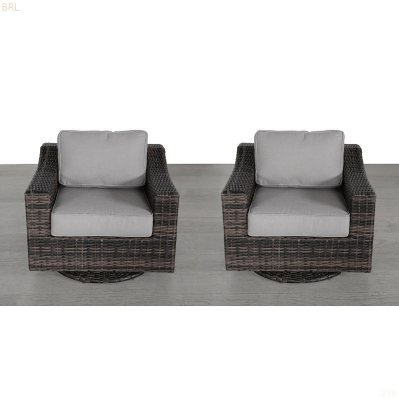 Chaise de patio avec coussins 2, Gris