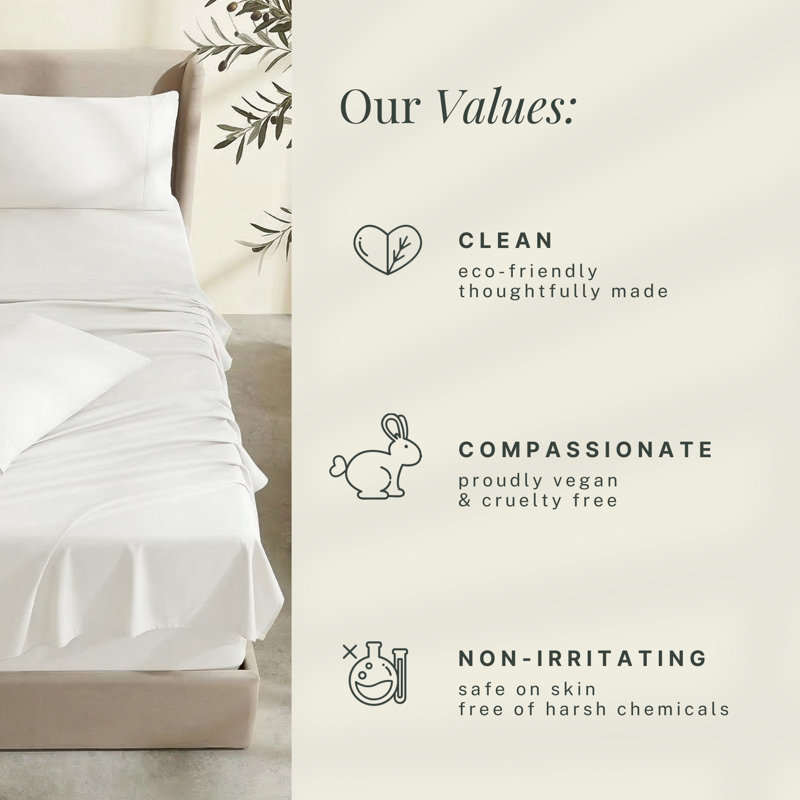 Hearth & Harbor Extra Deep Pocket 4 Piece Sheets Sets, Twin XL Fitted Sheet, Off White