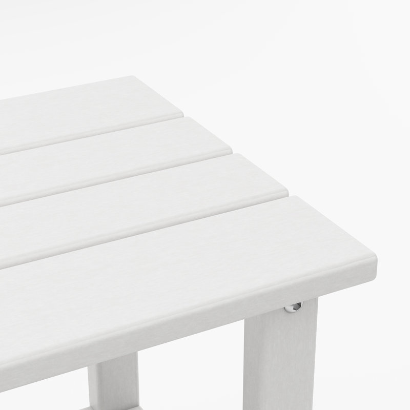 Table d'appoint de terrasse extérieure en PEHD toutes saisons 16,5 po Adirondack, Blanc