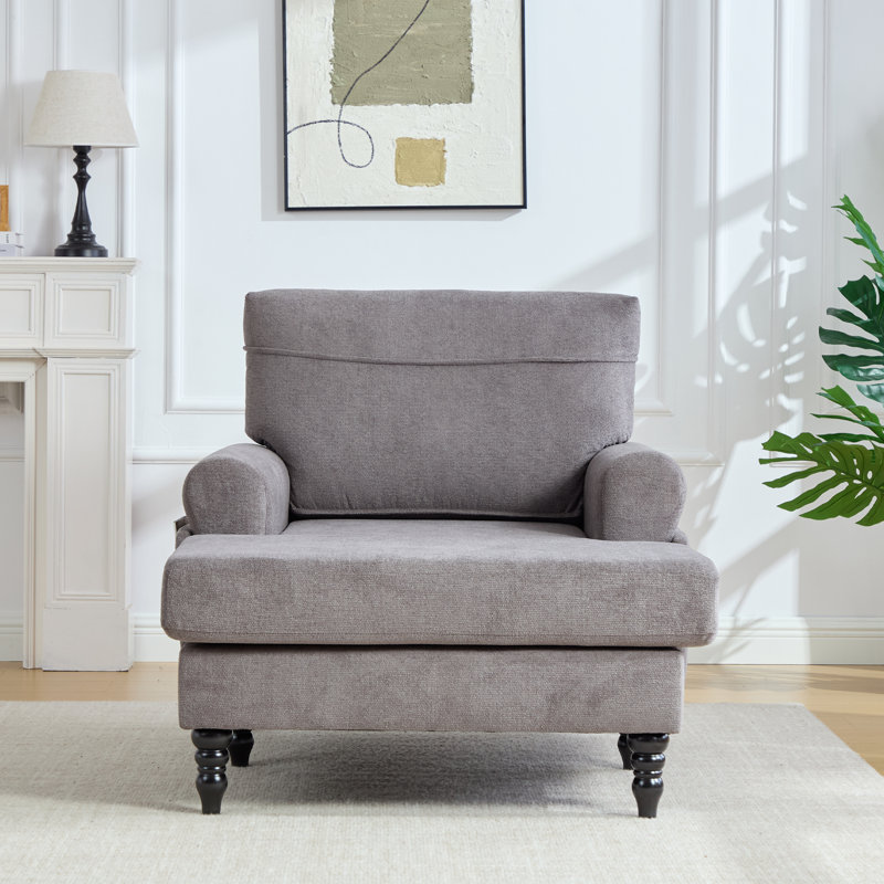 Chaise longue rembourrée 38,2 po, Gris