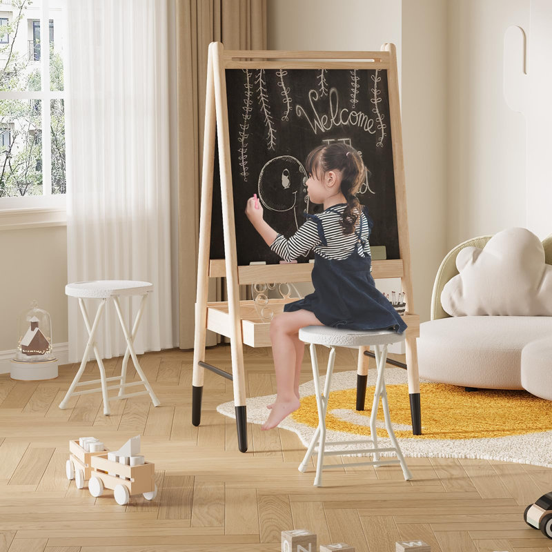 Tabouret pliant portatif avec poignée 18 pouces Tabouret pliable sans dossier 600 lb robuste pour la cuisine et l'extérieur