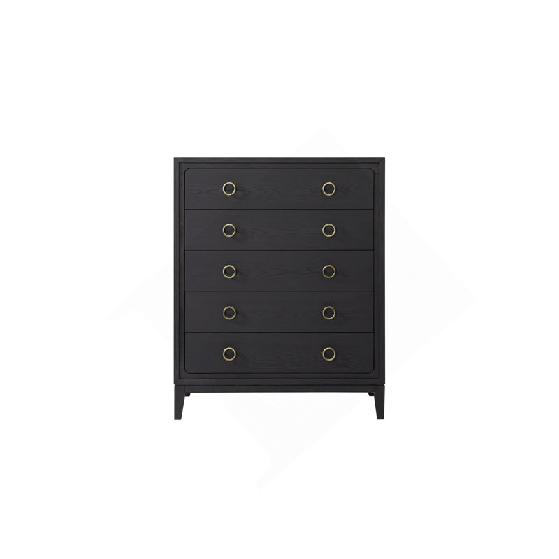 Commode 5 tiroirs au fini poivre