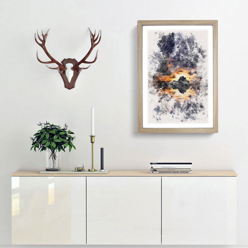 Stars Above Big Sur in California - Picture Frame Graphic Art Print, Oak Framed, 63cm H x 45cm W x 2cm D
