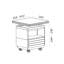 Table basse scandinave à plateau relevable en bois de cerisier massif avec rangement en verre, tiroirs et roulettes