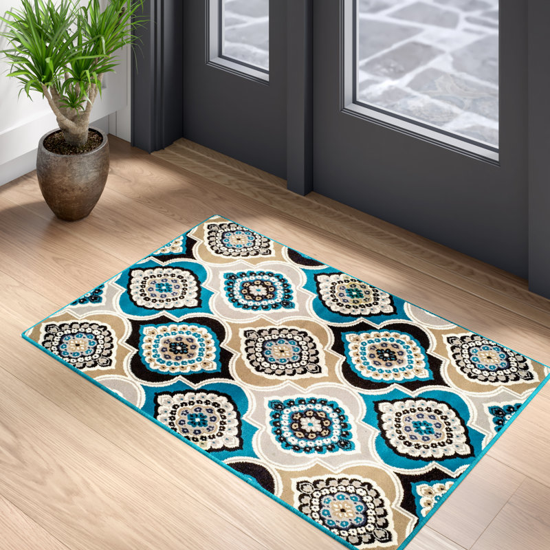 Mekala Geometric Indoor / Outdoor Rug, Rectangle 2' x 3'