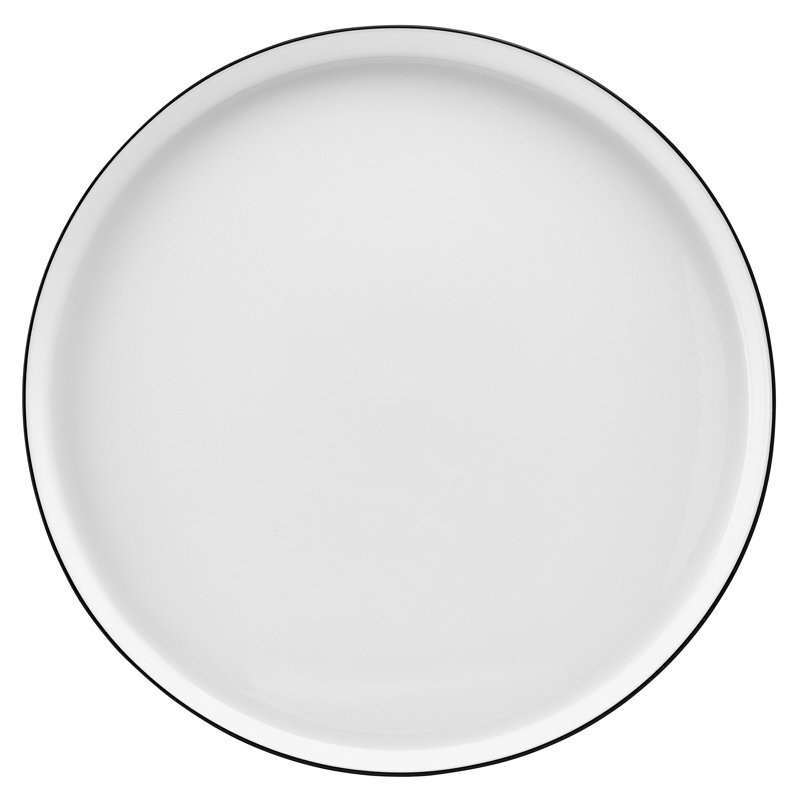 Mikasa Samantha Banded Dinnerware Set, 12 Piece, Service For 4, White/Black