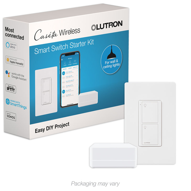 Lutron Caseta 5 amps Single Pole 3-Way Smart-Enabled Dimmer Switch White 1 pk