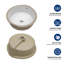 Lavabo de salle de bain rond en céramique blanc avec trop-plein 15,75 "X 15,75"