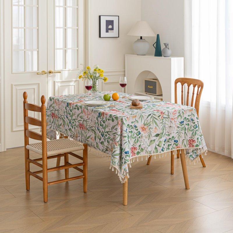  Nappe Handblock Print, 59 po x 59 po (carré), Green