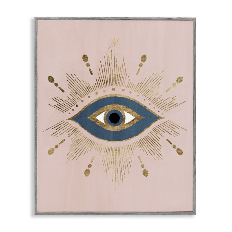 Evil Eye Glam Boho, H 14 po x l 11 po, Cadre gris