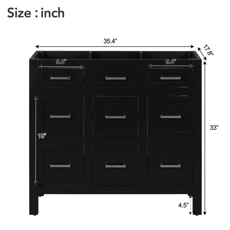35.4'' Single Bathroom Vanity Base Only