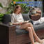 Ensemble de conversation modulaire en osier pour 5 personnes avec coussins-1401244196-1361367214
