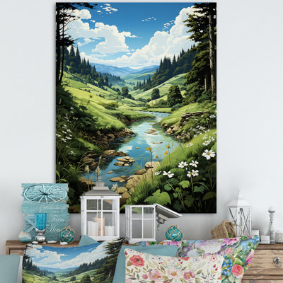 «Countryside Emerald Lake In I», reproduction sur toile
