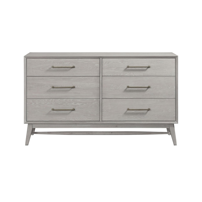 Commode double 6 tiroirs Catriona, Blanc