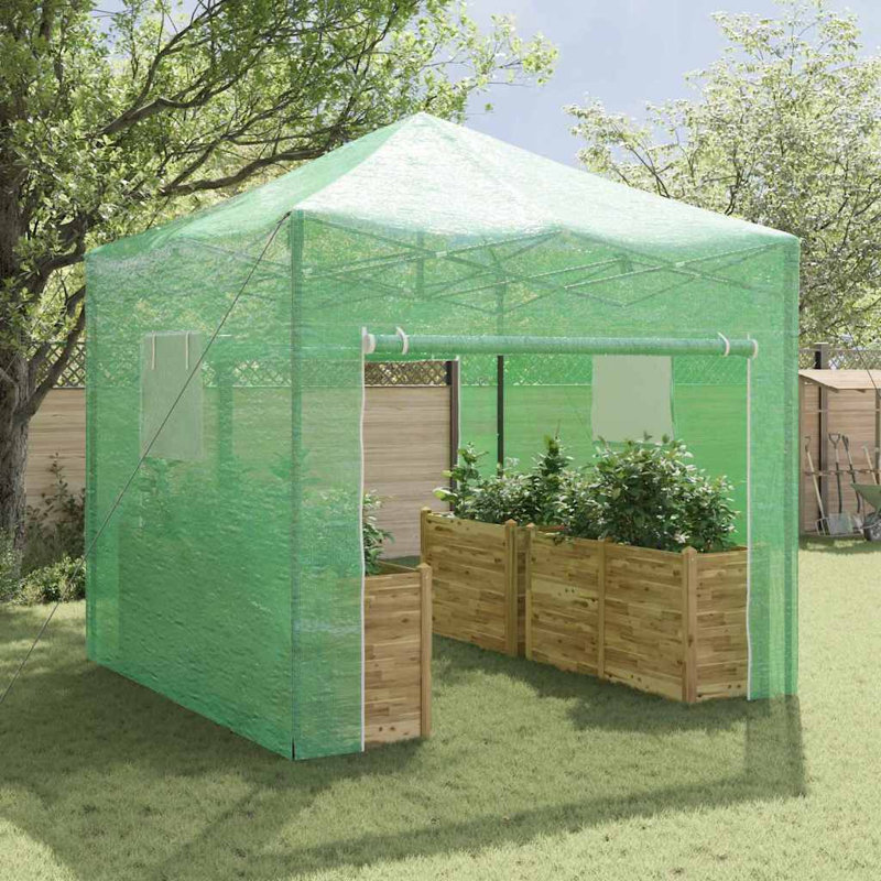 Greenhouse Folding with Roof with Storage Green Iron Garden Structure