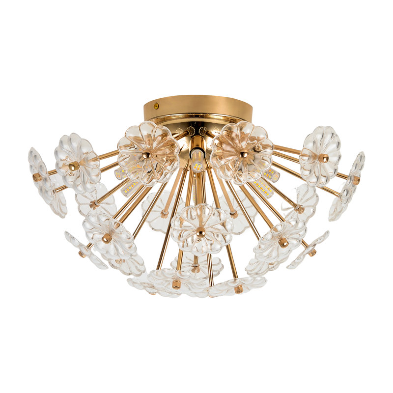 Floral Crystal Flush Mount Ceiling Light