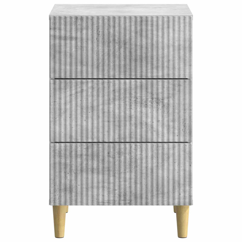 43cm W Manufactured Wood Bedside Table, Concrete Grey
