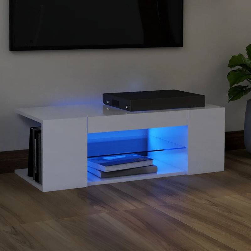 Meuble télé avec meuble télé vidaXL, Blanc très luisant