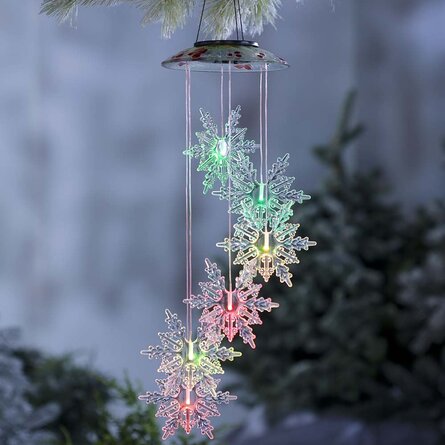 Solar Snowflakes Mobile Wind Chime