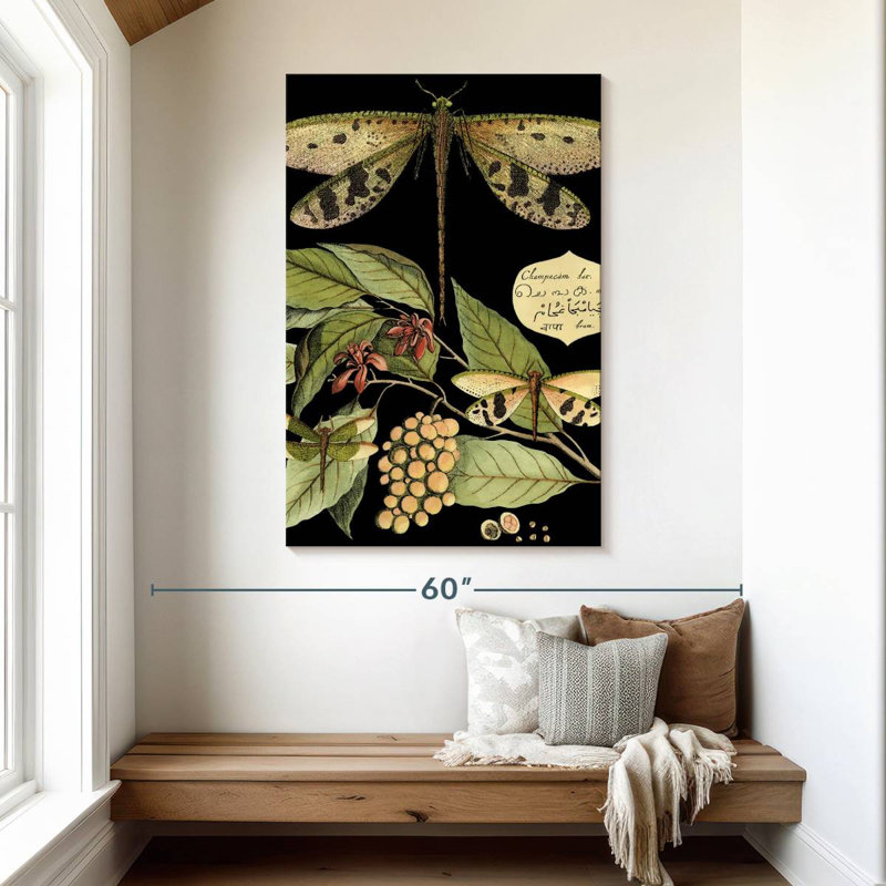 Libellule fantaisiste Keiri sur fond noir I, H 48 po x l 32 po