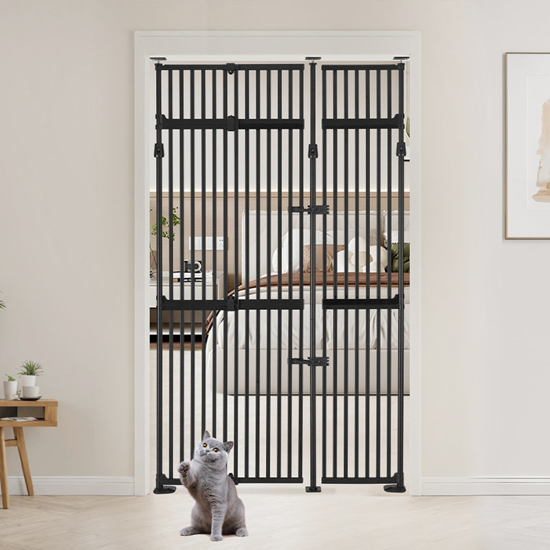 Steel Pressure Mounted Pet Gate, 248.9cm (218.4cm) H x 86.36cm(53.4cm) W x 2.8cm D