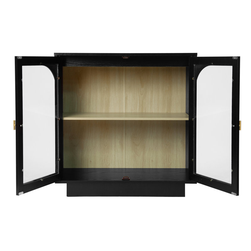 Armoire de rangement avec 2 portes en acrylique, Noir