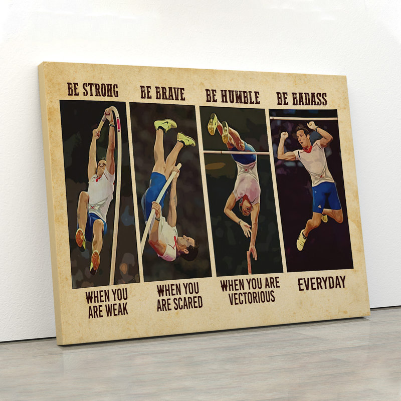 Saut en hauteur et saut à la perche - Toile tendue avec la galerie «Be Badass Everyday», H 16 po x l 20 po x P 2 po