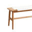 Banc de chambre en bois massif blanc / chêne naturel avec un siège en canne confortable et élégant pour la chambre à coucher, la salle de bain et la salle à manger