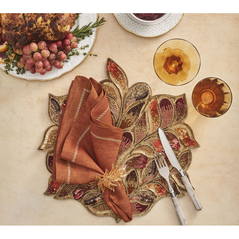 Gilded Leaves Napkin Ring