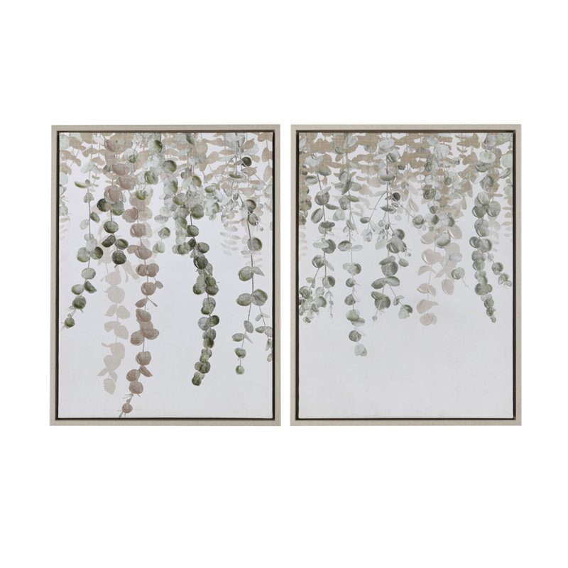 Eucalyptus 2Piece Framed Canvas Wall Decor Set