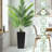 22-Inch High Faux Rattan Design Flower Pot with Automatic Watering System for Porch, Patio, Backyard, Makes Keeping Flowers Easier (Pack of 2, Black), Square Planter for Indoor or Outdoor Use