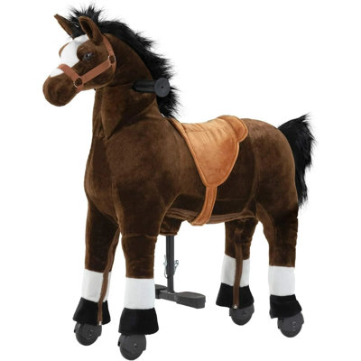 Ride on Horse, Horse Ride on Toy for Kids, Riding Horse Rider Mechanical Walking Action Plush Animal, No Battery or Electricity